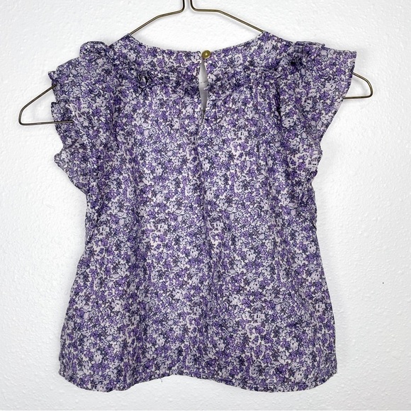 CrewCuts Sz. XS (4/5) Purple and White Floral Ruffle Top - Picture 4 of 8